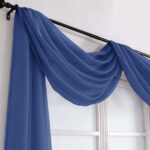 OVZME White Sheer Scarf Valances for Windows 216 inch Extra Long, Window Scarf Drapes Rod Pocket Backdrop for Wedding Arch Draping/Party/Canopy Bed/Living Room, 1PC, 42 inch...