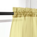 OVZME Yellow Sheer Curtains 54 Inches Long 2 Panels, Light Filtering Sheer Panels for Kitchen Elegant Airy Transparent Draperies for Gilrs Living Room Nursery Room, Dual Rod...