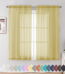 OVZME Yellow Sheer Curtains 54 Inches Long 2 Panels, Light Filtering Sheer Panels for Kitchen Elegant Airy Transparent Draperies for Gilrs Living Room Nursery Room, Dual Rod...