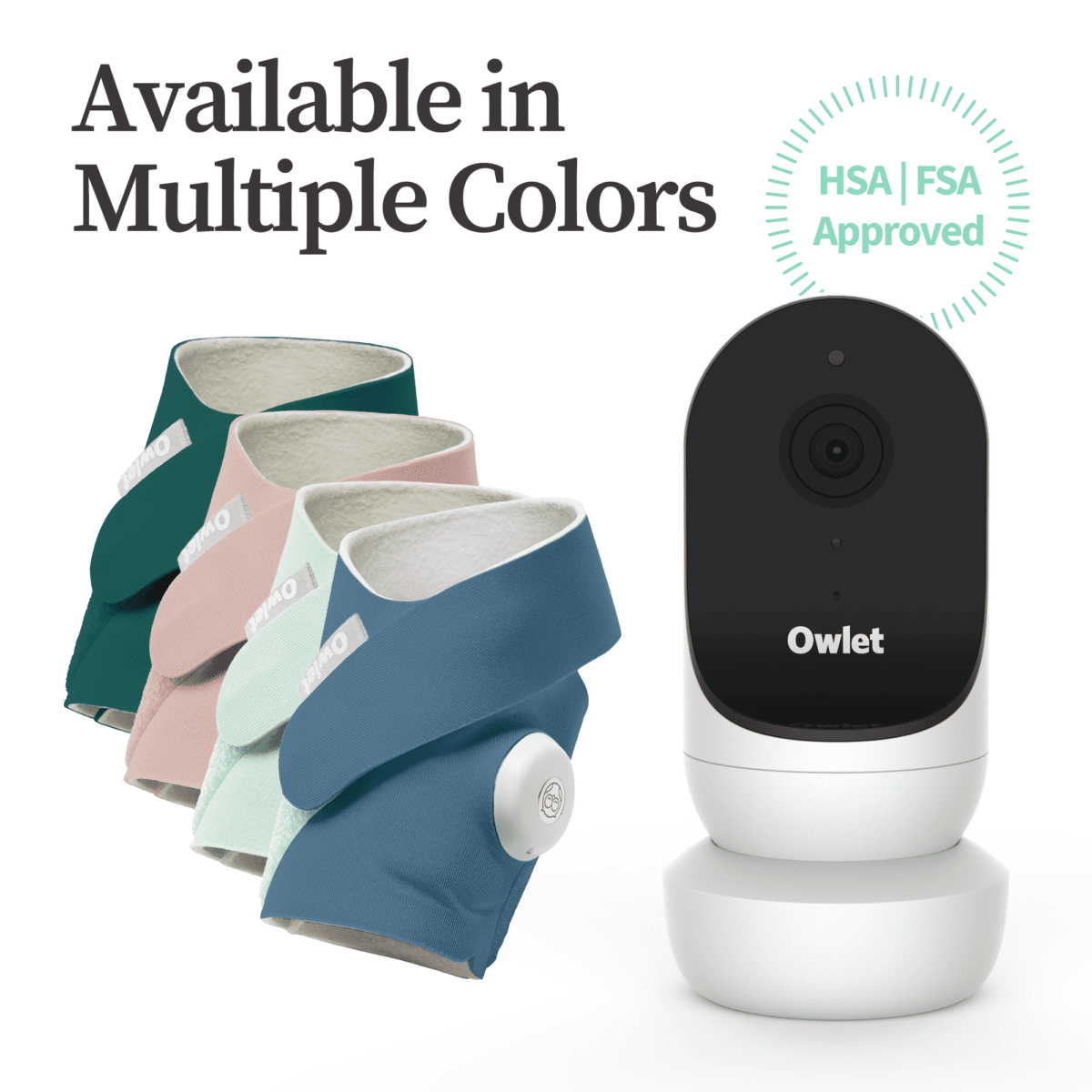 Owlet Dream Duo 2 Smart Baby Monitor: FDA-Cleared Dream Sock plus Cam 2 HD WiFi Video - Mint