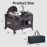 Pamo Babe 4-in-1 Baby Playard with Bassinet & Changing Table for Newborn