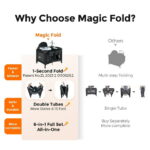 Pamo Babe Baby Playard Magic Fold 1 Step Bassinet & Changing Table for Newborn, 4-Panels (Black)