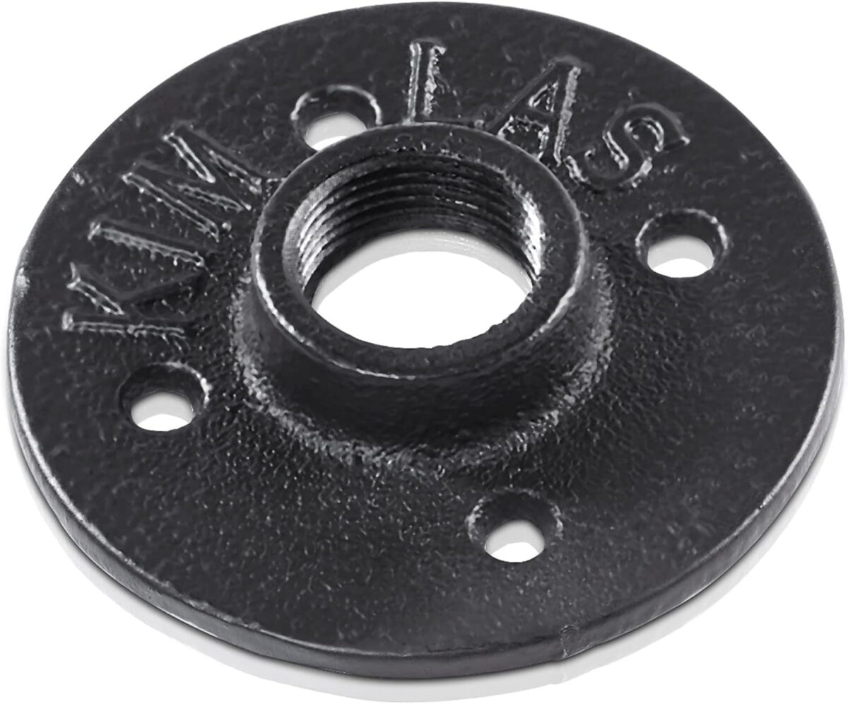 Pamo Industrial Steel Pipe Fitting for DIY Clothing Rack Project - 3/4" Flanges - Pipe Shelving Vintage Style