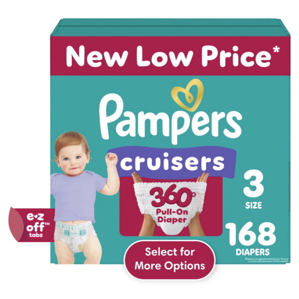 Pampers Cruisers 360 Baby Diapers Size 3, 168 Count (Select for More Options)