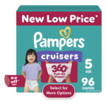 Pampers Cruisers 360 Baby Diapers Size 5, 96 Count (Select for More Options)