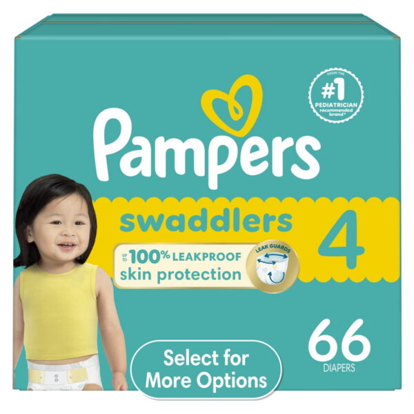 Pampers Swaddlers Diapers, Size 4, 66 Count (Select for More Options)