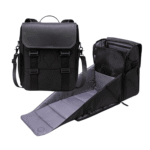 Paperclip Willow Diaper Bag Backpack with Fold-Out Changing Station, Eco-Friendly, Forest Black