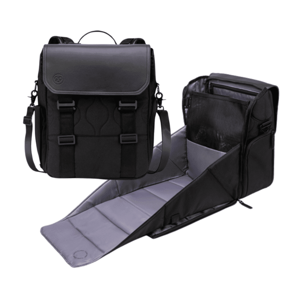 Paperclip Willow Diaper Bag Backpack with Fold-Out Changing Station, Eco-Friendly, Forest Black