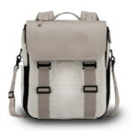 Paperclip Willow Diaper Bag Backpack with Fold-Out Changing Station, Mushroom Beige
