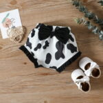 PatPat 3pcs Baby Girl 95% Cotton Letter Graphic Flutter-sleeve Romper and Bow Front Shorts & Headband Set
