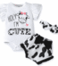 PatPat 3pcs Baby Girl 95% Cotton Letter Graphic Flutter-sleeve Romper and Bow Front Shorts & Headband Set