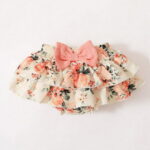 PatPat 3pcs Baby Girl 95% Cotton Short-Sleeve Letter Print Romper & Floral Print Layered Ruffled Shorts & Headband Set,0-18 Month