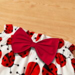 PatPat 3pcs Baby Girl Ladybug Long Sleeve Romper and Bowknot Trousers Set,Fall Clothes Newborn Outfit,0-18 Month