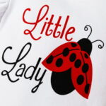 PatPat 3pcs Baby Girl Ladybug Long Sleeve Romper and Bowknot Trousers Set,Fall Clothes Newborn Outfit,0-18 Month