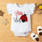 PatPat 3pcs Baby Girl Ladybug Long Sleeve Romper and Bowknot Trousers Set,Fall Clothes Newborn Outfit,0-18 Month