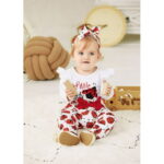 PatPat 3pcs Baby Girl Ladybug Long Sleeve Romper and Bowknot Trousers Set,Fall Clothes Newborn Outfit,0-18 Month