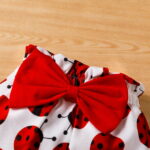 PatPat 3pcs Baby Girl Ladybug Long Sleeve Romper and Bowknot Trousers Set,Fall Clothes Newborn Outfit,0-18 Month