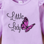 PatPat Baby Girl Clothes 3pcs Ladybug Letter Print Romper and Bowknot Trousers with Headband Set