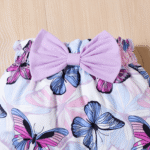 PatPat Baby Girl Clothes 3pcs Ladybug Letter Print Romper and Bowknot Trousers with Headband Set