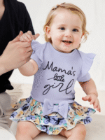 PatPat Baby Girl Outfits Violet Summer Bodysuits Baby Clothes for Girls with Baby Headbands 3-6 Months