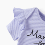 PatPat Baby Girl Outfits Violet Summer Bodysuits Baby Clothes for Girls with Baby Headbands 3-6 Months