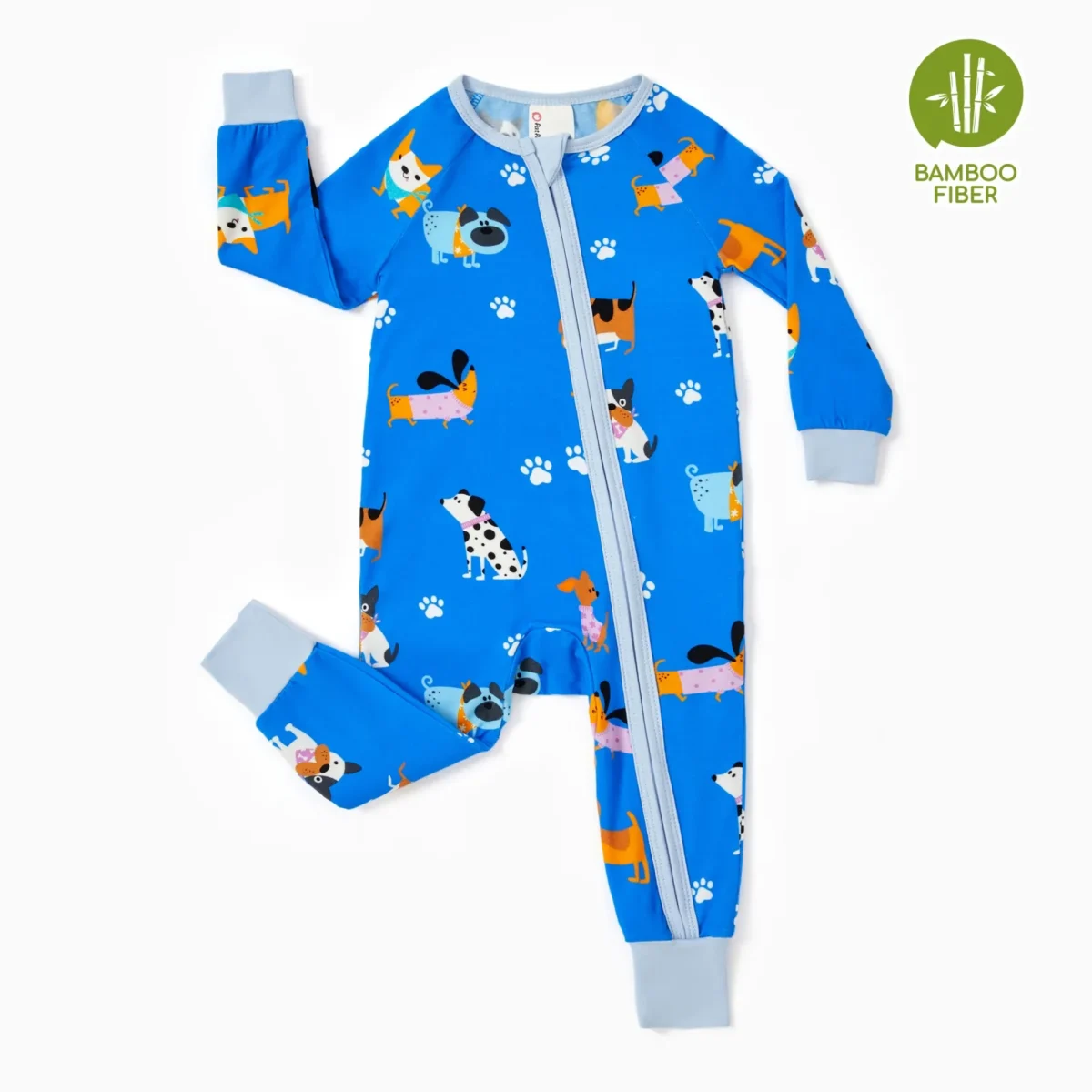 PatPat Baby Pajamas Newborn Boy Bodysuit Viscose from Bamboo Footless Zip Bodysuits Baby Sleep N Play Pajamas for Boys and Girls Gift 2Pack,3-6 Months