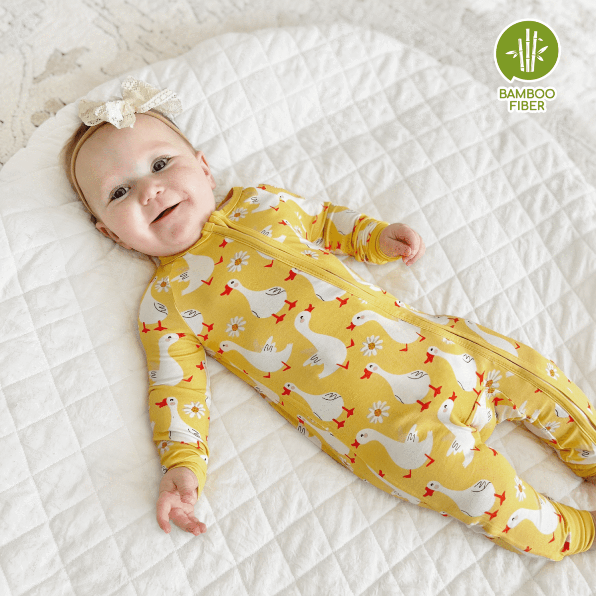 PatPat Bamboo Baby Pajamas Baby Girl Gifts Snug Fit Zipper Long-Sleeved Baby Bodysuits Sleepwear,2Pack,0-24 Months