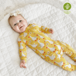 PatPat Bamboo Baby Pajamas Baby Girl Gifts Snug Fit Zipper Long-Sleeved Baby Bodysuits Sleepwear,2Pack,0-24 Months
