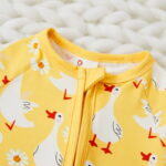 PatPat Bamboo Baby Pajamas Baby Girl Gifts Snug Fit Zipper Long-Sleeved Baby Bodysuits Sleepwear,2Pack,0-24 Months