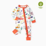 PatPat Bamboo Baby Pajamas Baby Girl Gifts Snug Fit Zipper Long-Sleeved Baby Bodysuits Sleepwear,2Pack,0-24 Months