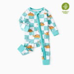 PatPat Bamboo Baby Pajamas Baby Girl Gifts Snug Fit Zipper Long-Sleeved Baby Bodysuits Sleepwear,2Pack,0-24 Months