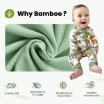 PatPat Bamboo Baby Pajamas Baby Girl Gifts Snug Fit Zipper Long-Sleeved Baby Bodysuits Sleepwear,2Pack,0-24 Months