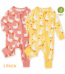 PatPat Bamboo Baby Pajamas Baby Girl Gifts Snug Fit Zipper Long-Sleeved Baby Bodysuits Sleepwear,2Pack,0-24 Months