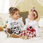 PatPat Newborn Baby Girl Clothes Long Sleeve Romper Bodysuit and Pants Outfit Set, 6-9 Months