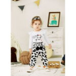 PatPat Newborn Baby Girl Clothes Long Sleeve Romper Bodysuit and Pants Outfit Set, 6-9 Months