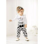 PatPat Newborn Baby Girl Clothes Long Sleeve Romper Bodysuit and Pants Outfit Set, 6-9 Months