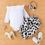 PatPat Newborn Baby Girl Clothes Long Sleeve Romper Bodysuit and Pants Outfit Set, 6-9 Months