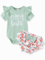 PatPat Ribbed Floral Baby Romper Dress Long Sleeve,Long Sleeve Bodysuits Infant Jumpsuit Clothes,0-18month