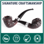 Peterson Donegal Rocky - Handmade Irish Pipe, Hand Crafted Wood Pipe, Polished Rustic Briar With Textured Finish, Collectible Briar Pipe Made in Ireland, Rusticated (701)
