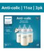 Philips Avent Anti-colic Baby Bottles, 11oz, 3pk, Clear, SCY106/03