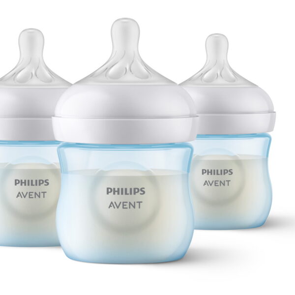Philips Avent Natural Baby Bottle with Natural Response Nipple, Blue, 4oz, 3pk, SCY900/23