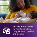 Philips Avent Natural Baby Bottle with Natural Response Nipple (Slow Flow, Flow 2), 4oz, 3-Pack, SCY900/93