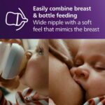 Philips Avent Natural Baby Bottle with Natural Response Nipple (Slow Flow, Flow 2), 4oz, 3-Pack, SCY900/93