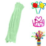 Pipe Cleaners Set | 100-Pack Candy Color Chenille Stems | 12 Inch x 6mm Flexible Craft Supplies | Soft Fiber for DIY Arts | Twisting, Shaping, Decoration | Pipe Cleaning...