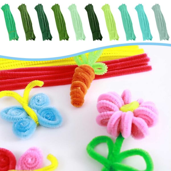 Pipe Cleaners Set | 100-Pack Candy Color Chenille Stems | 12 Inch x 6mm Flexible Craft Supplies | Soft Fiber for DIY Arts | Twisting, Shaping, Decoration | Pipe Cleaning...
