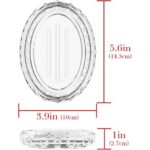 PREFFE Glass Soap Dish, Glass Soap Sponge Dish Holder Case Soap Tray for Kitchen & Bath, Clear Shower Soap Holder Accessories for Bathroom (Ellipse)