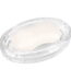 PREFFE Glass Soap Dish, Glass Soap Sponge Dish Holder Case Soap Tray for Kitchen & Bath, Clear Shower Soap Holder Accessories for Bathroom (Ellipse)