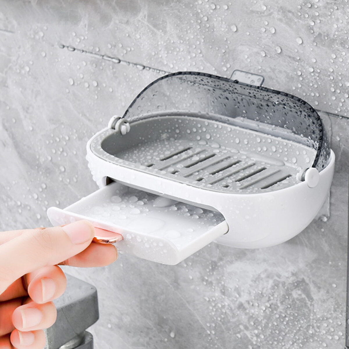 PRETXORVE Soap Dish Holder Shower Bar Soap Holder with Drainage Port Wall Mounted Soap Box for Shower, Bathroom, Bathtub, Kitchen Sink, Keep Soap Bars Dry