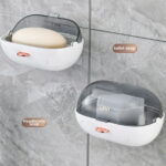 PRETXORVE Soap Dish Holder Shower Bar Soap Holder with Drainage Port Wall Mounted Soap Box for Shower, Bathroom, Bathtub, Kitchen Sink, Keep Soap Bars Dry