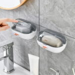 PRETXORVE Soap Dish Holder Shower Bar Soap Holder with Drainage Port Wall Mounted Soap Box for Shower, Bathroom, Bathtub, Kitchen Sink, Keep Soap Bars Dry